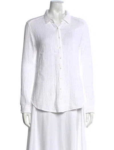 Pre-owned Xirena Long Sleeve Blouse In White