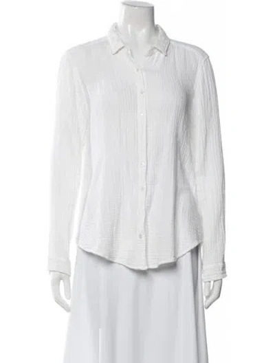 Pre-owned Xirena Long Sleeve Blouse In White
