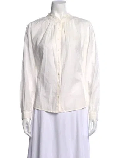 Pre-owned Xirena Long Sleeve Blouse In White