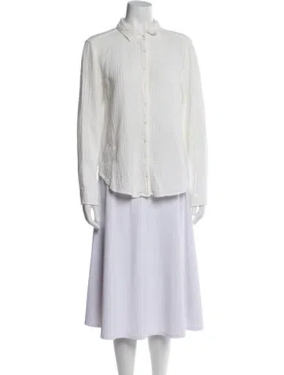 Pre-owned Xirena Long Sleeve Blouse In White