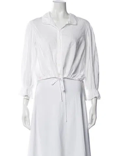 Pre-owned Xirena Long Sleeve Blouse In White
