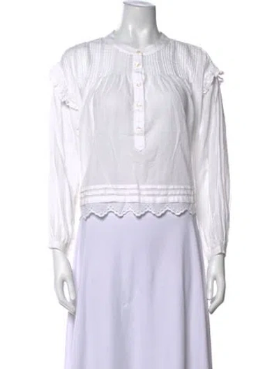 Pre-owned Xirena Long Sleeve Blouse In White
