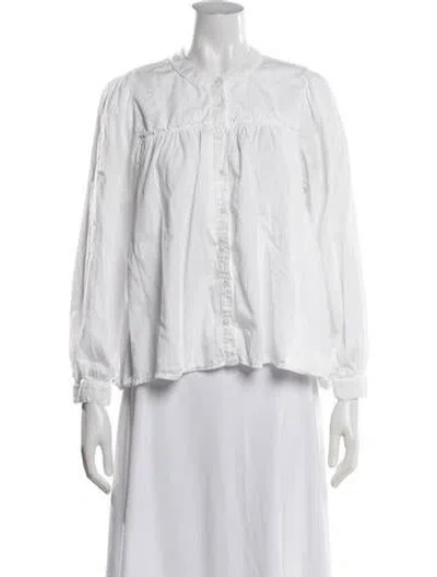 Pre-owned Xirena Long Sleeve Blouse In White
