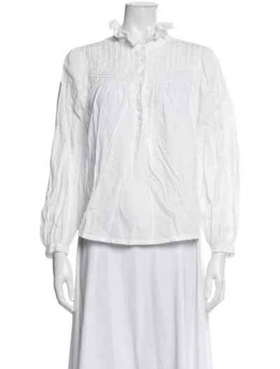 Pre-owned Xirena Long Sleeve Blouse In White