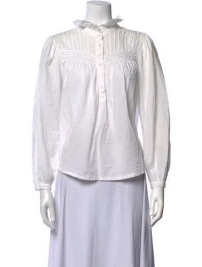 Pre-owned Xirena Long Sleeve Blouse In White