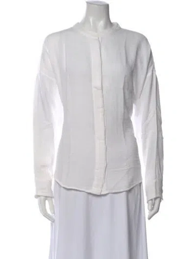 Pre-owned Xirena Long Sleeve Blouse In White
