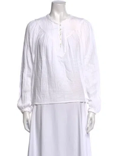 Pre-owned Xirena Long Sleeve Blouse In White