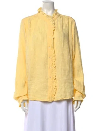 Pre-owned Xirena Long Sleeve Blouse In Yellow