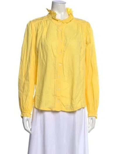 Pre-owned Xirena Long Sleeve Blouse In Yellow