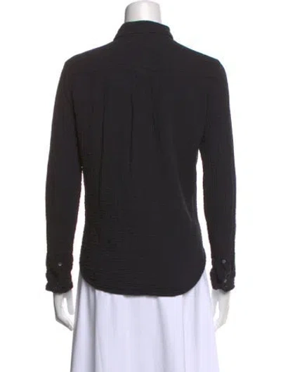 Pre-owned Xirena Long Sleeve Button-up Top In Black