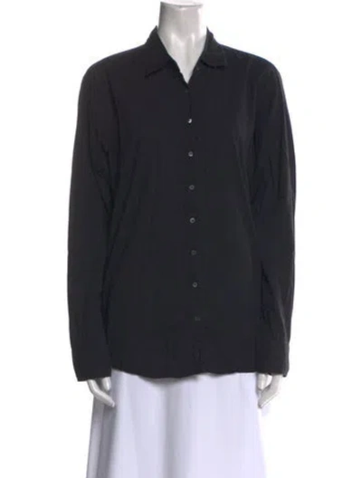 Pre-owned Xirena Long Sleeve Button-up Top In Black