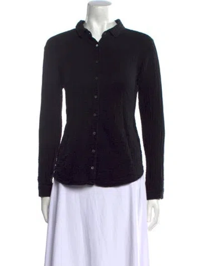 Pre-owned Xirena Long Sleeve Button-up Top In Black