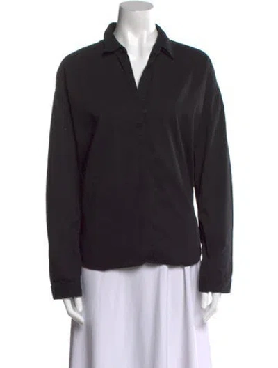 Pre-owned Xirena Long Sleeve Button-up Top In Black