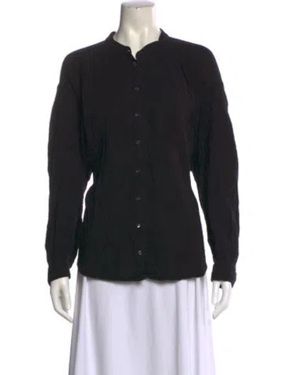 Pre-owned Xirena Long Sleeve Button-up Top In Black