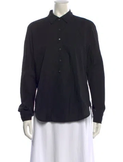 Pre-owned Xirena Long Sleeve Button-up Top In Black