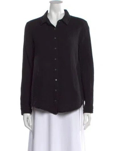 Pre-owned Xirena Long Sleeve Button-up Top In Black