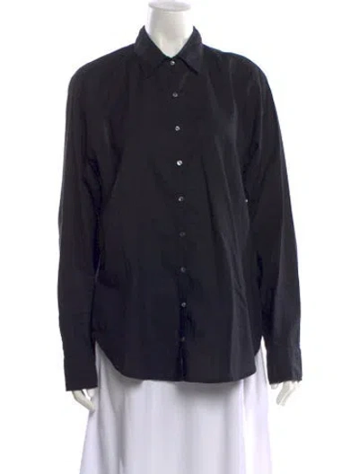 Pre-owned Xirena Long Sleeve Button-up Top In Black