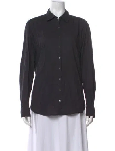 Pre-owned Xirena Long Sleeve Button-up Top In Black