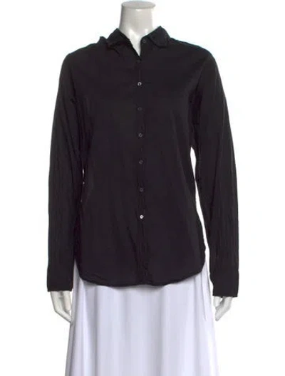 Pre-owned Xirena Long Sleeve Button-up Top In Black