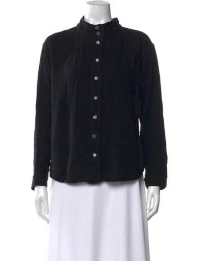 Pre-owned Xirena Long Sleeve Button-up Top In Black