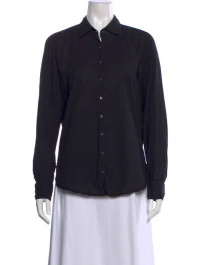 Pre-owned Xirena Long Sleeve Button-up Top In Black
