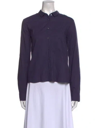 Pre-owned Xirena Long Sleeve Button-up Top In Blue