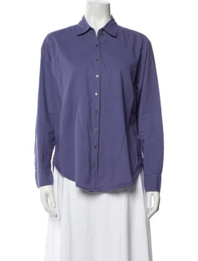 Pre-owned Xirena Long Sleeve Button-up Top In Blue