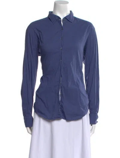 Pre-owned Xirena Long Sleeve Button-up Top In Blue