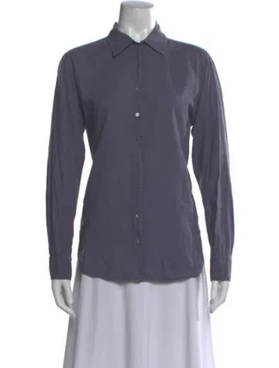 Pre-owned Xirena Long Sleeve Button-up Top In Blue