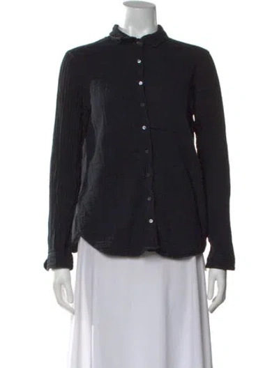 Pre-owned Xirena Long Sleeve Button-up Top In Blue