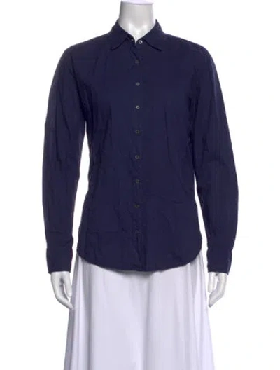 Pre-owned Xirena Long Sleeve Button-up Top In Blue