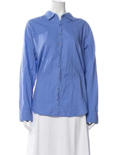 Pre-owned Xirena Long Sleeve Button-up Top In Blue