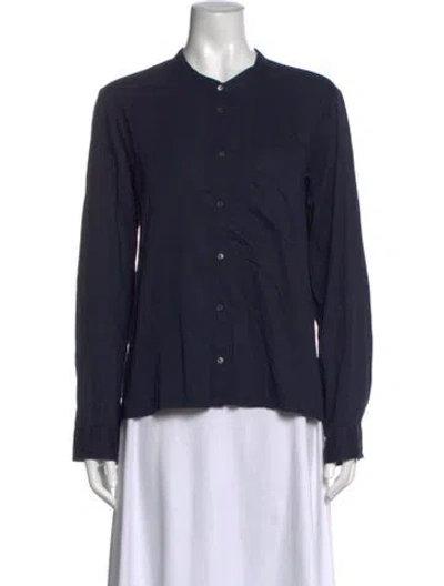 Pre-owned Xirena Long Sleeve Button-up Top In Blue