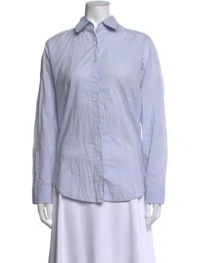 Pre-owned Xirena Long Sleeve Button-up Top In Blue