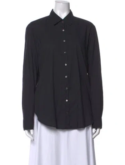 Pre-owned Xirena Long Sleeve Button-up Top In Blue