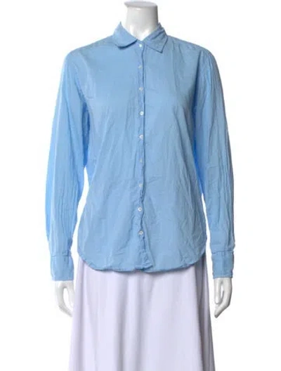 Pre-owned Xirena Long Sleeve Button-up Top In Blue