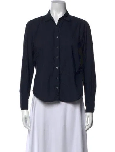 Pre-owned Xirena Long Sleeve Button-up Top In Blue