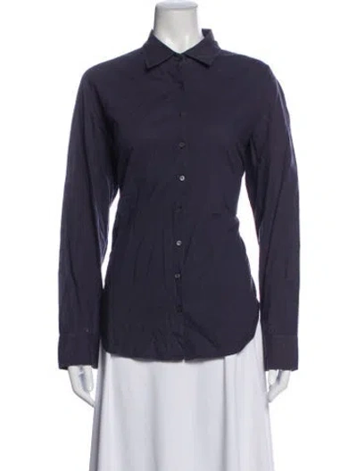Pre-owned Xirena Long Sleeve Button-up Top In Blue