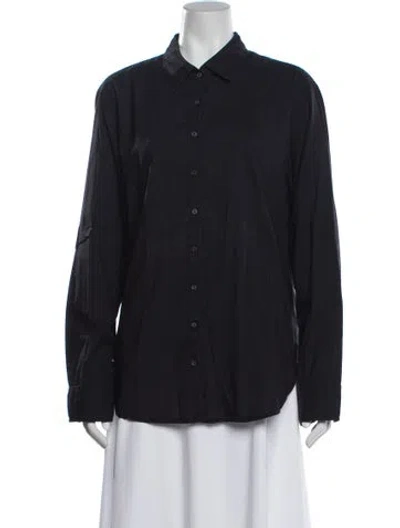 Pre-owned Xirena Long Sleeve Button-up Top In Gray