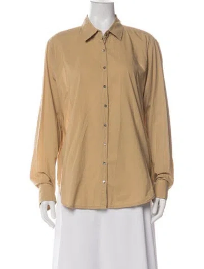 Pre-owned Xirena Long Sleeve Button-up Top In Green