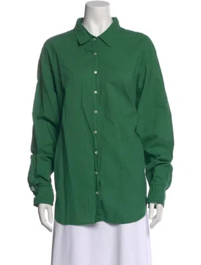Pre-owned Xirena Long Sleeve Button-up Top In Green