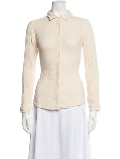 Pre-owned Xirena Long Sleeve Button-up Top In Neutral