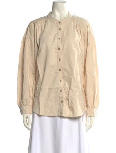 Pre-owned Xirena Long Sleeve Button-up Top In Neutral