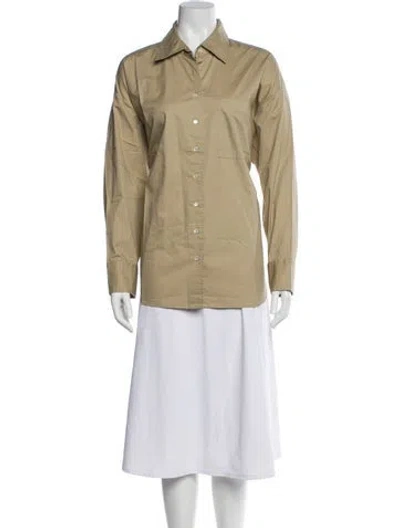 Pre-owned Xirena Long Sleeve Button-up Top In Neutral