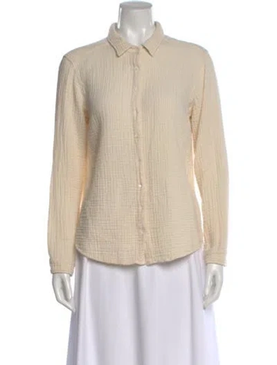 Pre-owned Xirena Long Sleeve Button-up Top In Neutral
