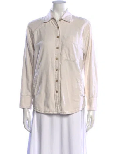Pre-owned Xirena Long Sleeve Button-up Top In Neutral