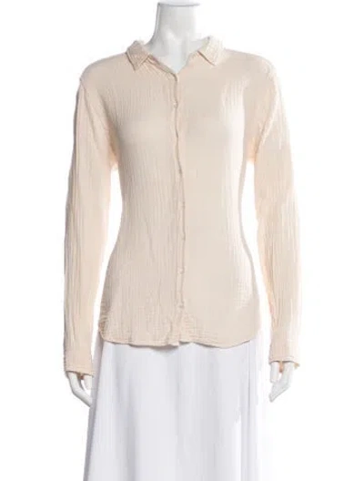 Pre-owned Xirena Long Sleeve Button-up Top In Neutral