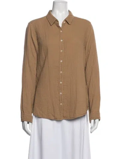 Pre-owned Xirena Long Sleeve Button-up Top In Neutrals