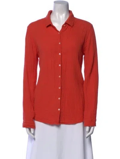 Pre-owned Xirena Long Sleeve Button-up Top In Orange