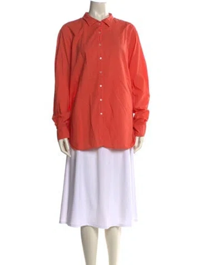 Pre-owned Xirena Long Sleeve Button-up Top In Orange